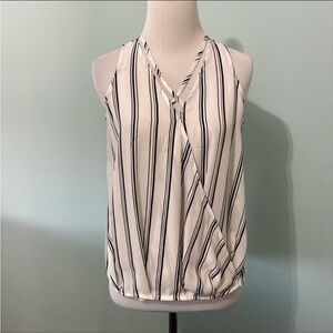 Grayson Threads white stripe sleeveless blouse